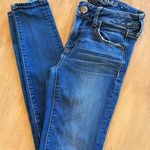 American Eagle Outfitters Women's Dark Blue Skinny Jeans